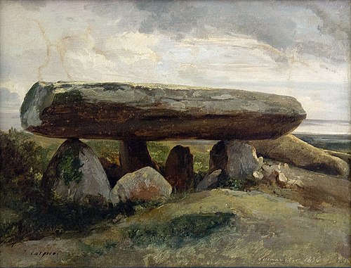 Dolmen à Locmariaquer, 1836, Jules Coignet
