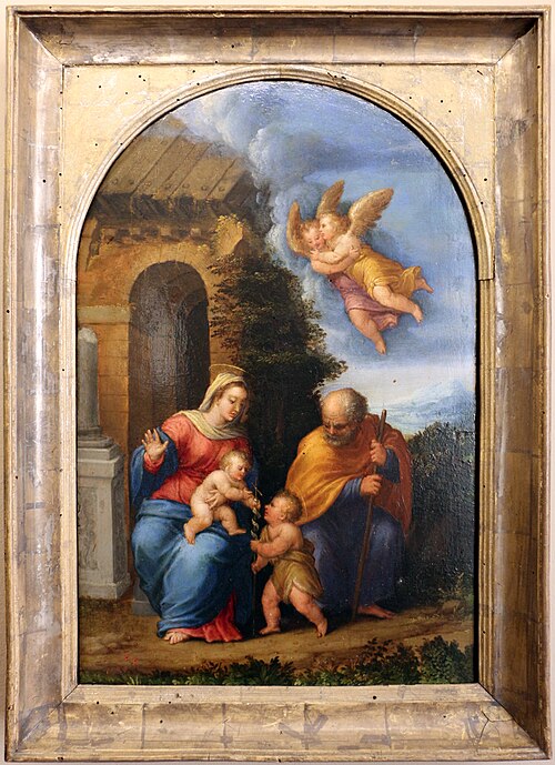 sacra famiglia con san giovannino, , Sebastiano Filippi