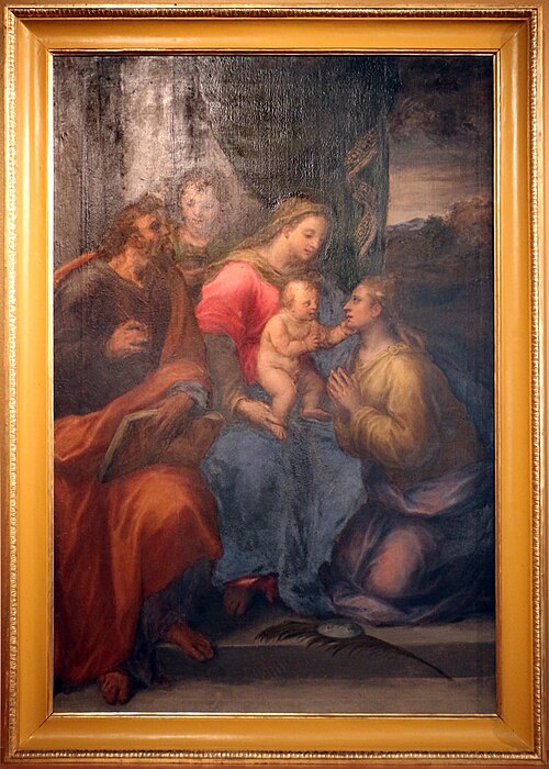 madonna col bambino tra i ss. lucia e matteo, 1582, Sebastiano Filippi