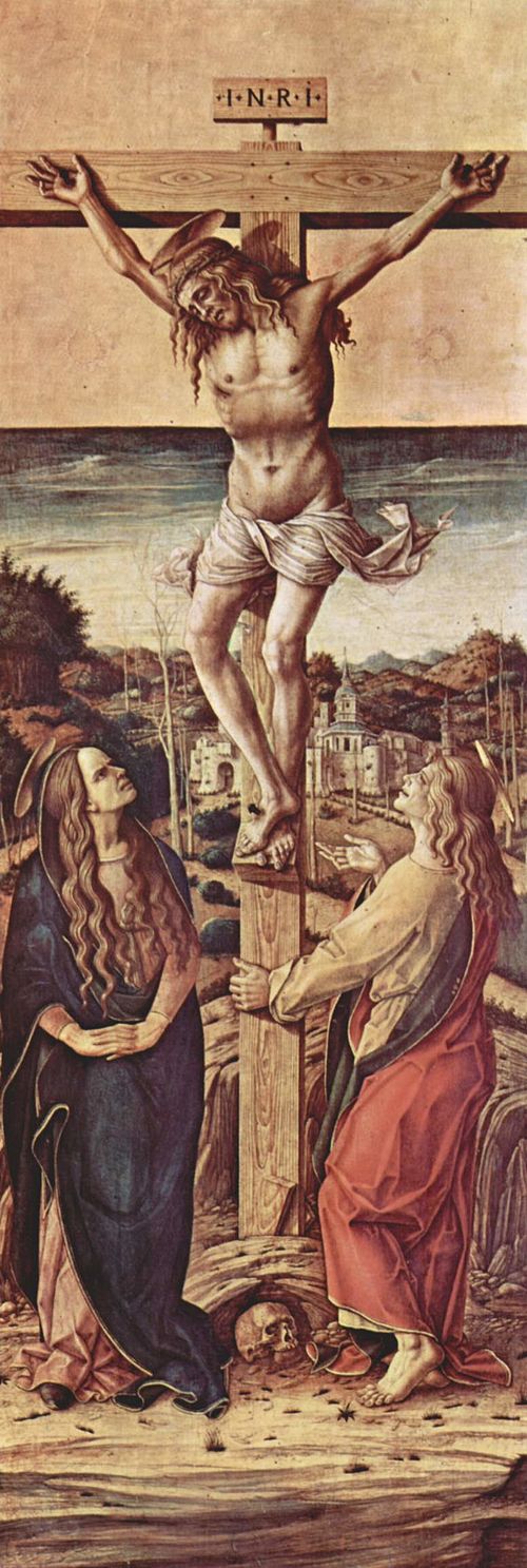 Crucifixion avec la vierge et Saint Jean l'evangeliste, 1489, Carlo Crivelli