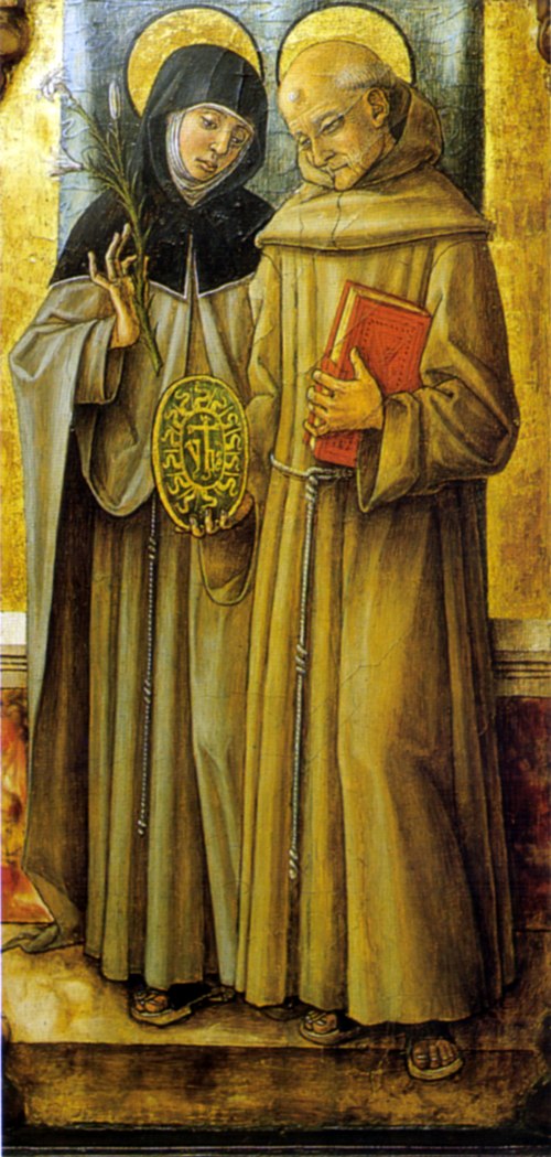 Saints Bernardino and Clare, 1480, Carlo Crivelli