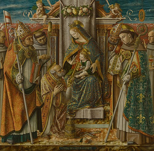 Madonna and Child Enthroned with Saints, 1488, Carlo Crivelli