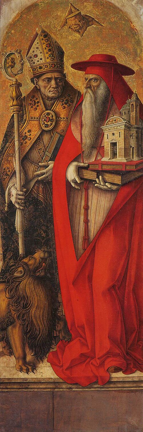 St Jerome and St Augustine, 1490, Carlo Crivelli