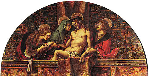 Pietà of Pala di San Pietro di Muralto, 1488, Carlo Crivelli