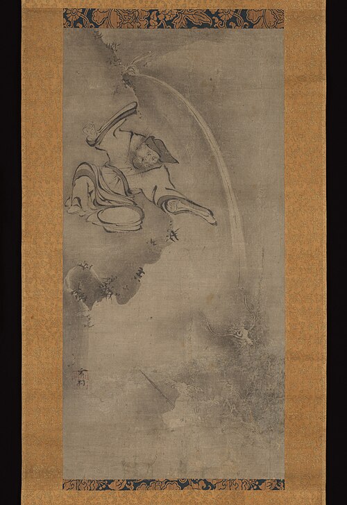 Daoist Master Fei Zhangfang with a Dragon, 1558, Sesson Shukei