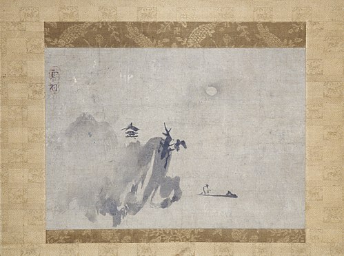 Landscape in Moonlight, 1550, Sesson Shukei