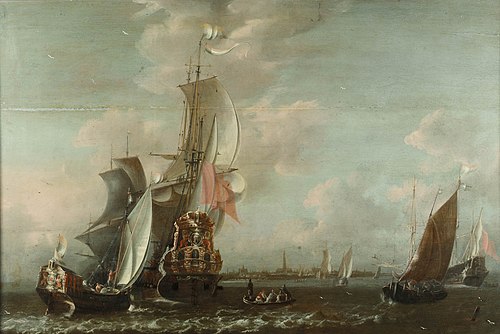 A Middelburg ship lying off Middelburg, 1650, Jan Baptist Bonnecroy