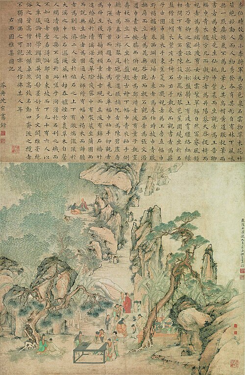 清 沈宗骞 西园雅集图轴, 1748, Shen Zongqian