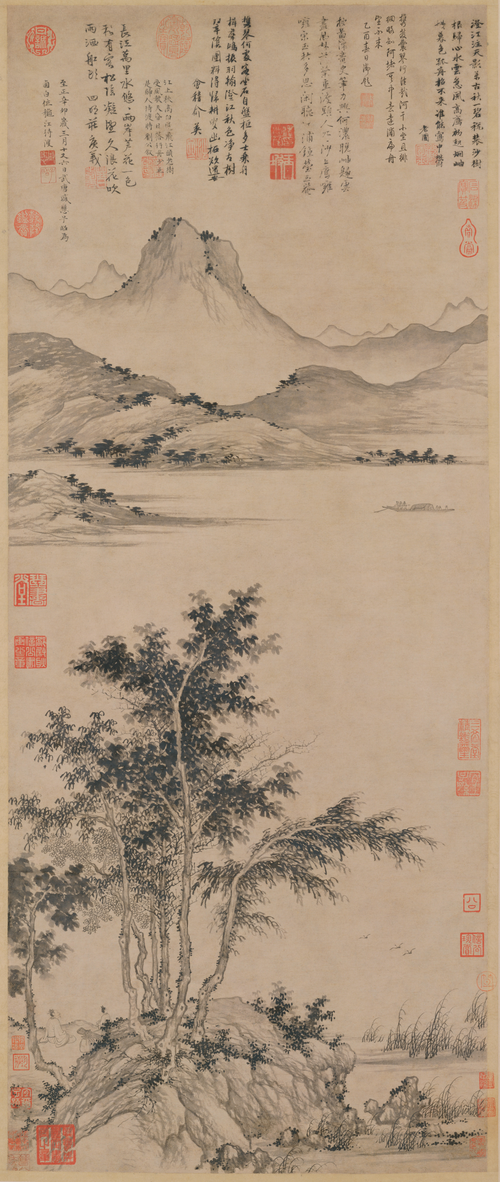 盛懋秋江待渡图轴, , Sheng Mao