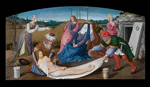 la Mise au tombeau, 1480, Jean Bourdichon