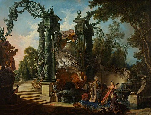 Jardin avec personnages orientaux, 1735, Jacques de Lajoüe