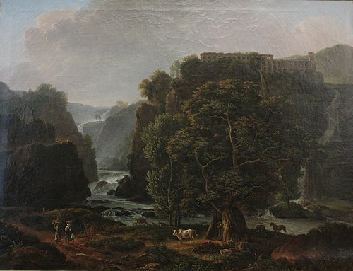 Paysage, vue des Cascatelles de Tivoli, 1795, Simon Denis