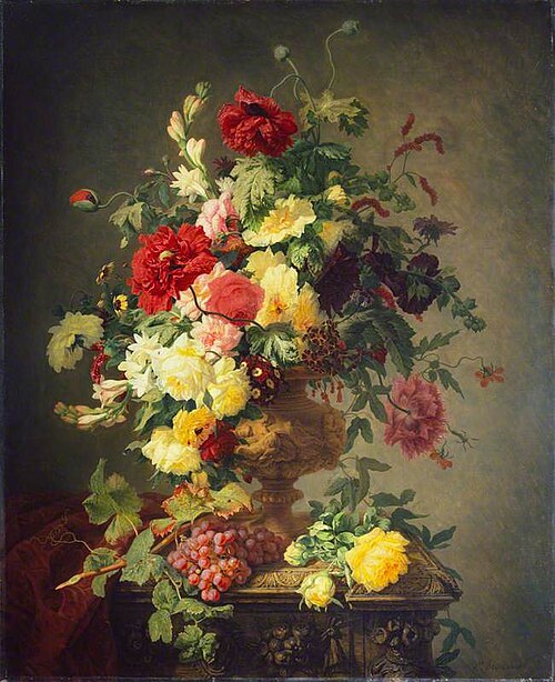 Flowers and Grapes, 1846, Simon Saint-Jean