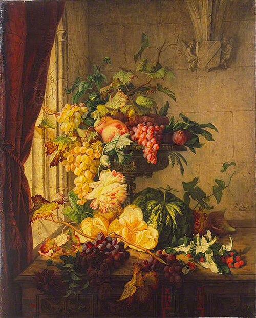 Flowers and Grapes, 1844, Simon Saint-Jean