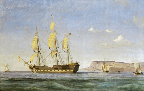 The Bavaria with France to starboard., 1860, Anton Melbye