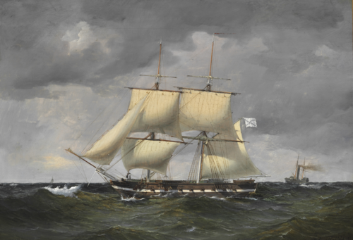 A Russian corvette, 1852, Anton Melbye