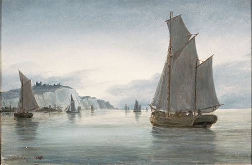 The roads of Dover., 1845, Anton Melbye