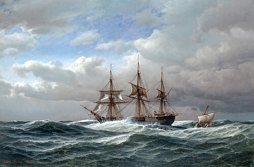 The pilot boat arrives., 1867, Anton Melbye