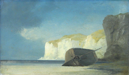 View of the cliffs at Møn., 1848, Anton Melbye