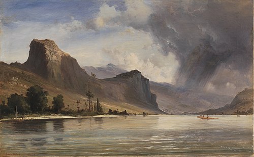 Coastal Landscape with Mountains. A Storm Brewing, 1854, Anton Melbye
