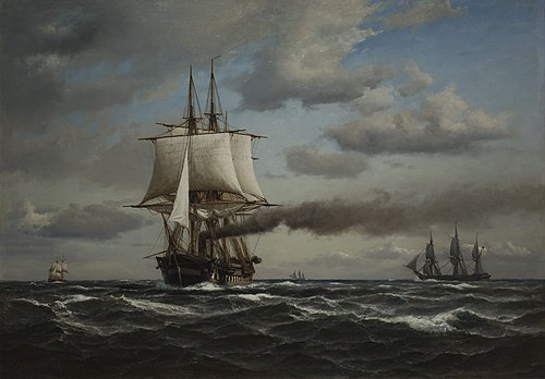 The Frigate "Jylland", 1866, Anton Melbye