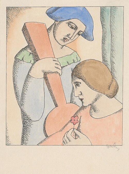 Lovers Harlequin and Columbine, 1927, Mikulas Galanda