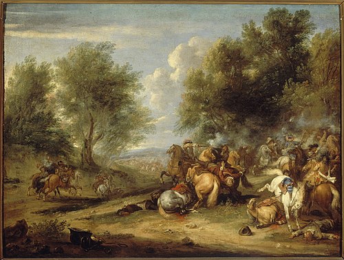 Choc de cavalerie ou Combat de cavalerie, 1671, Adam François van der Meulen