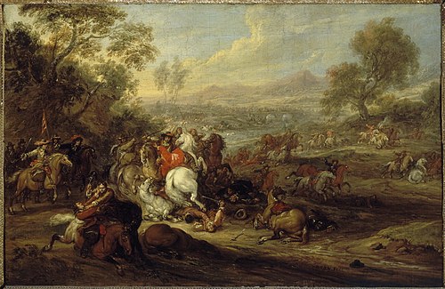 Choc de cavalerie ou Combat de cavalerie, 1671, Adam François van der Meulen