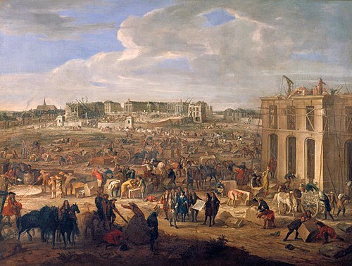Construction of the Château de Versailles, 1669, Adam François van der Meulen
