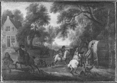 Soldiers Attacking a Caleche, , Adam François van der Meulen