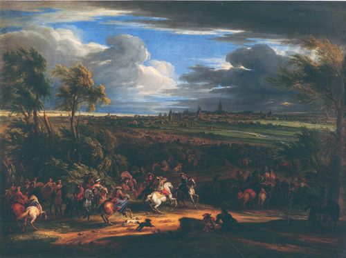 Vue de la marche de l'armée du roi sur Courtray, qui fut prise le 18 juillet 1667, 1667, Adam François van der Meulen