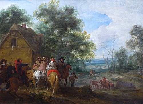 Halte de cavaliers, 1660, Adam François van der Meulen