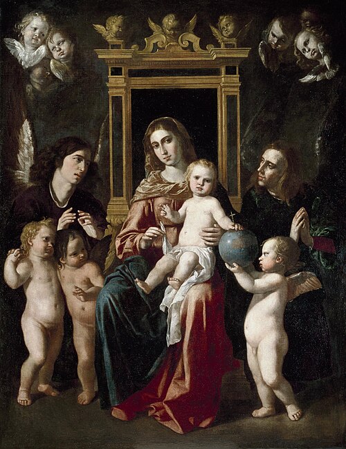 The Virgin and Child on a Throne of Angels, 1661, Jerónimo Jacinto Espinosa