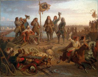 Prince Eugene Sends the Emperor News of the Victory at Zenta after the Battle of Zenta, 1865, Francis Hayman