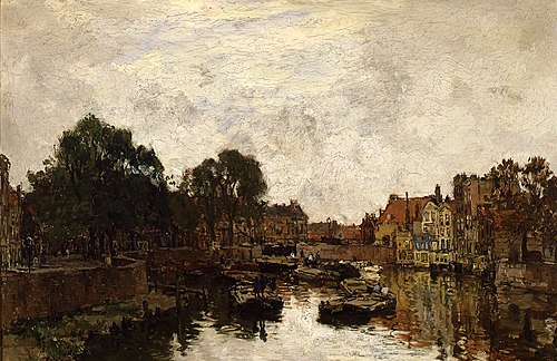 Wachten voor de sluis (Delfshaven), 1907, Johan Hendrik van Mastenbroek