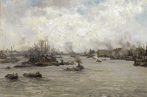 View of the Meuse River, 1906, Johan Hendrik van Mastenbroek