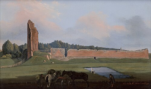 Ruins of the Miedniki Castle, 1853, Wincenty Dmochowski