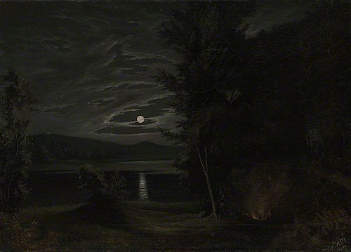 Moonlight and campfire, 1850, Wincenty Dmochowski
