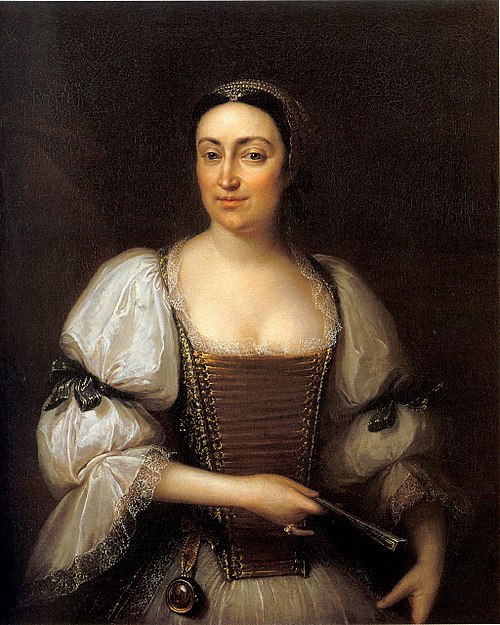 Portrait of Baroness János Podmaniczky née Judit Osztroluczky, 1724, Ádám Mányoki