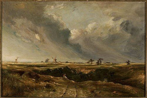 Landscape with windmills, , John Crome