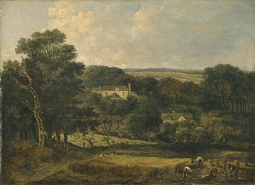 View near Norwich with Harvesters, 1815, John Crome