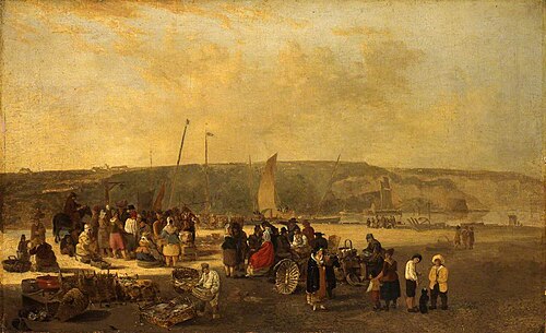 The Fish Market, Boulogne, France, 1820, John Crome