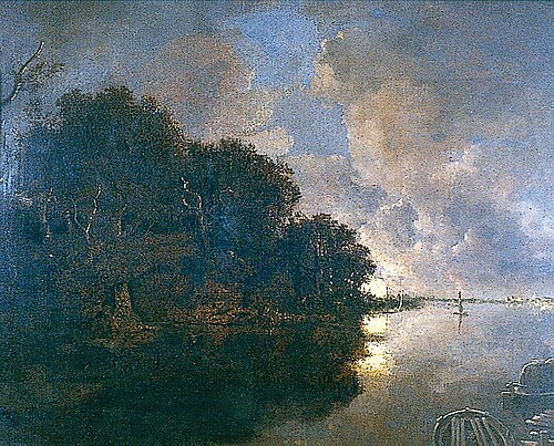 Bruges River, Ostend in the Distance – Moonlight, , John Crome