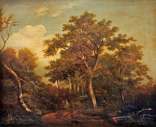 A Wood with Figures at a Gate, , John Crome