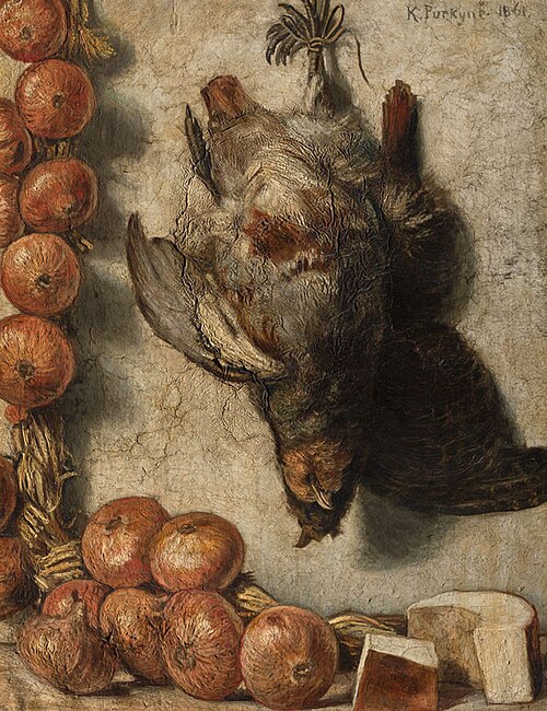 Still-Life with Onions and Partridges, 1861, Karl Purkyne
