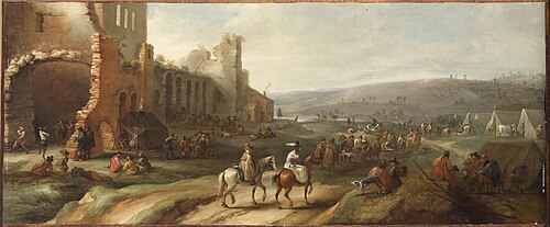 Field Camp with Ruins, 1650, Robert van den Hoecke