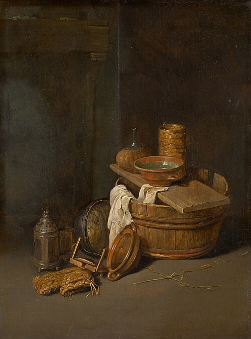 Still life of household objects, 1645, Robert van den Hoecke