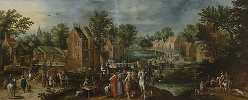 Village fete with Procession, 1654, Robert van den Hoecke