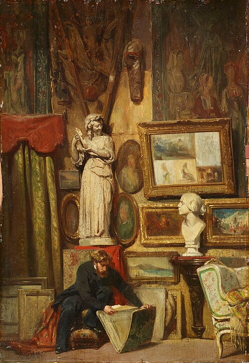 Intérieur à l'amateur d'estampes, 1865, Sébastien Charles Giraud