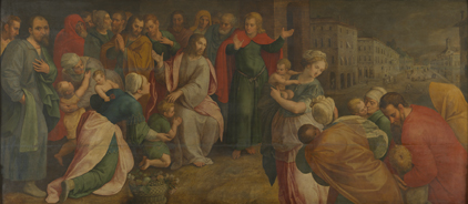 Let the little children come to me, 1600, Adam van Noort